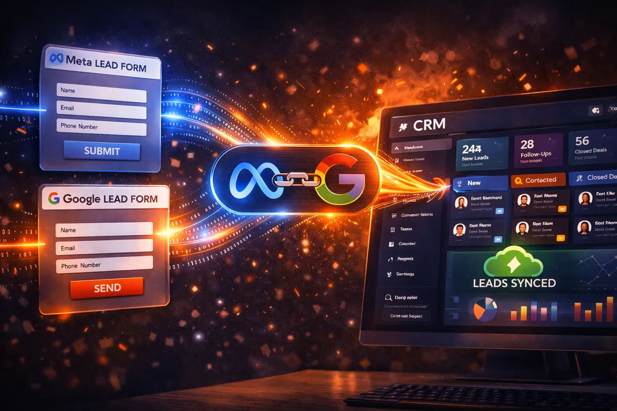 טפסי לידים של Meta ו-Google מתחברים למערכת CRM - סנכרון אוטומטי של לידים